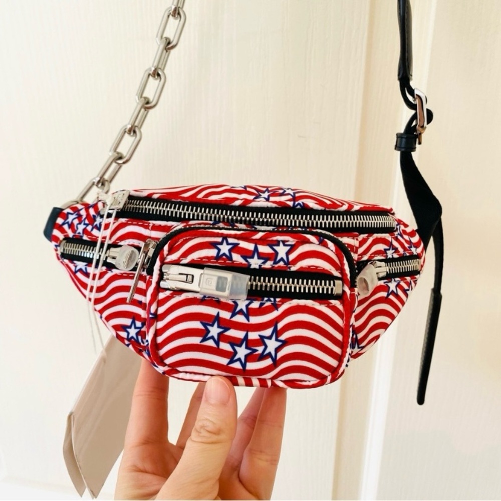 Alexander Wang Red and Black Crossbody Bag with Chain Detail - Picture 5 of 16